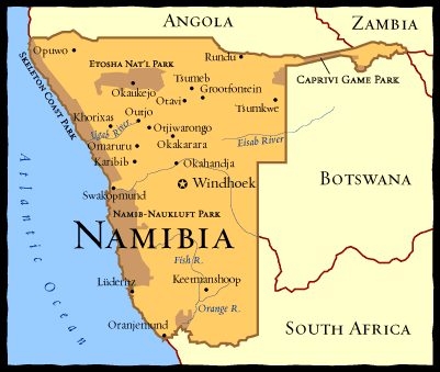Map of Namibia