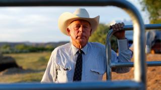 Rancher Cliven Bundy poses at his home in Bunkerville, Nevada