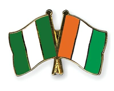 Nigeria Vs. Cote-d-Ivoire Flags