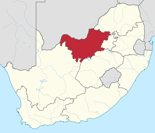 Map Showing North West Province of South Africa